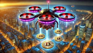 Drone airdropping crypto for the benefit of community