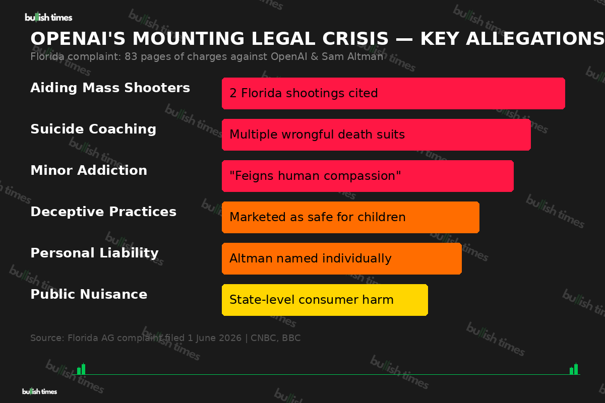 Chart showing key allegations in Florida's lawsuit against OpenAI