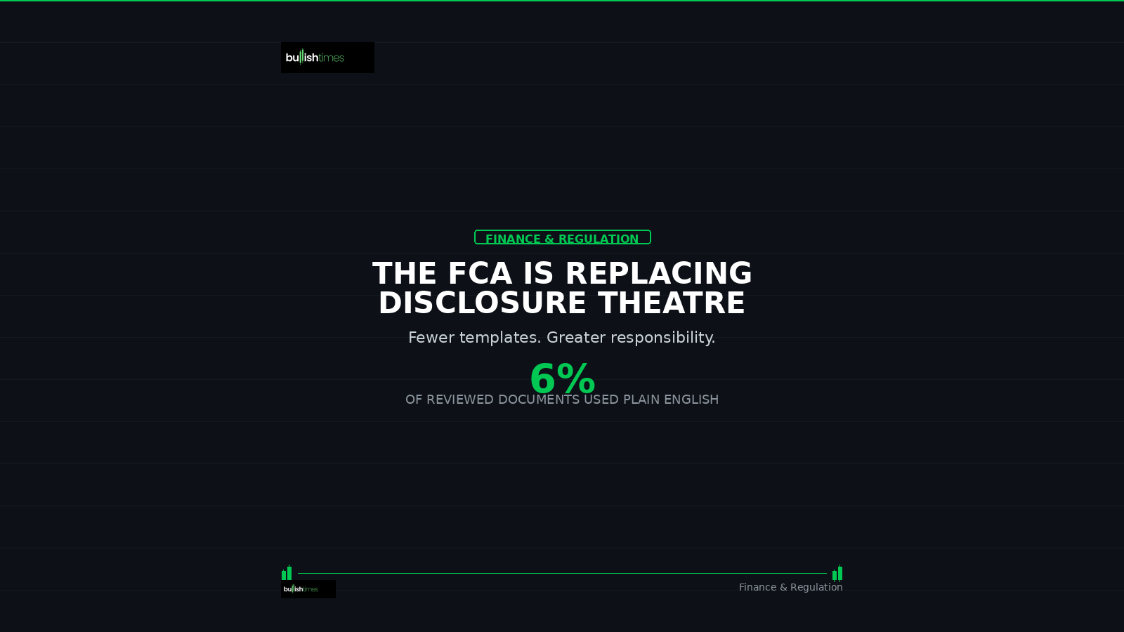 Financial Conduct Authority investment disclosure reform: only 6% of reviewed documents used plain English