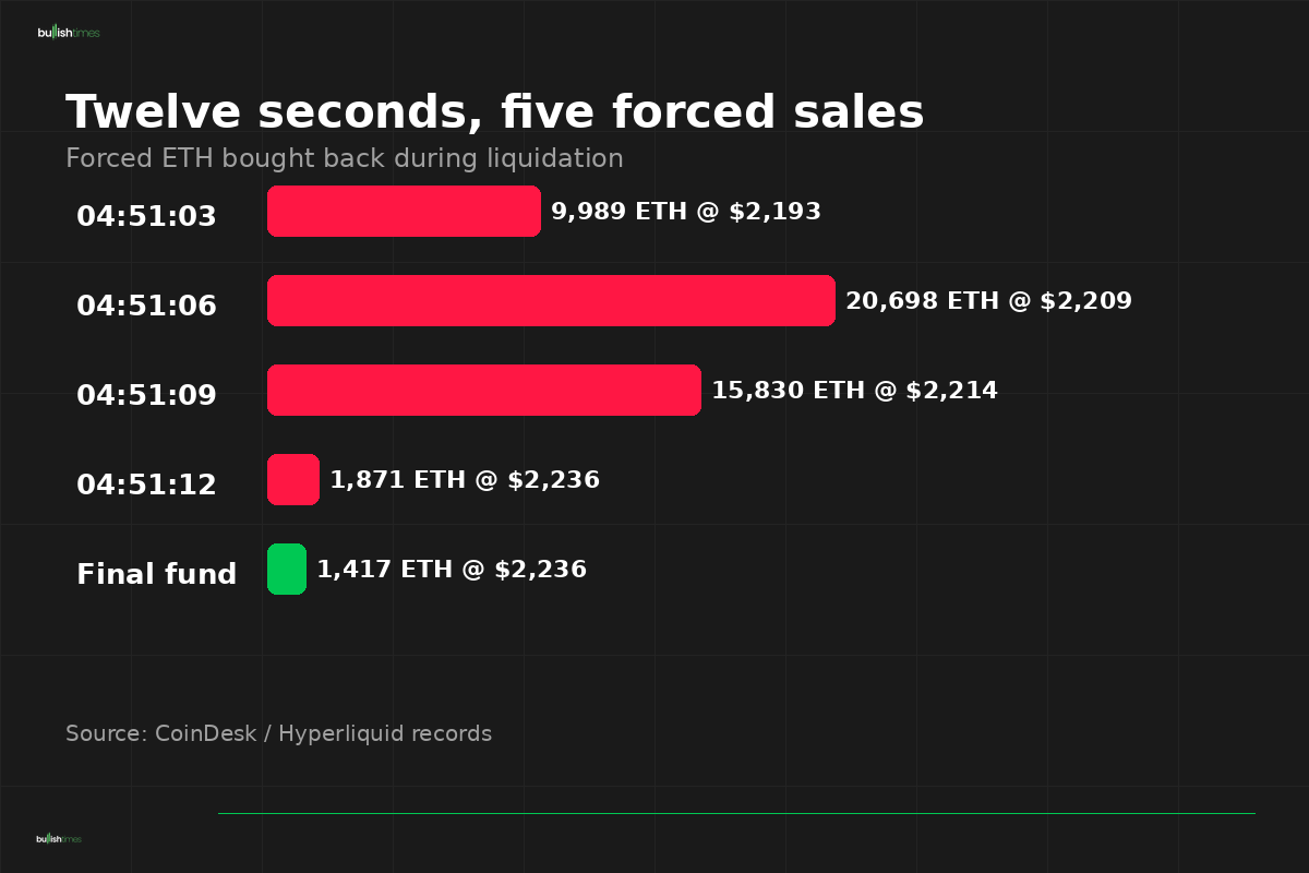 Hyperliquid ETH short liquidation stages