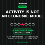 Bullish Times editorial graphic showing Abstract L2 closure on 15 December 2026 despite more than 325 million reported transactions and $6 billion in decentralised-exchange volume.